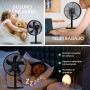 Mellerware Ventilador de Sobremesa Brizy Circle | 35W de Potencia | Oscilante | 3 Velocidades | 5 aspas metálicas 30 cm Diámetro