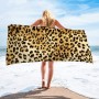 Surwin Toalla de Playa Grande, Microfibra Leopardo Impresión Secado Rápido Toalla de Piscina Toalla de Arena Antiadherente para