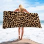 Surwin Toalla de Playa Grande, Microfibra Leopardo Impresión Secado Rápido Toalla de Piscina Toalla de Arena Antiadherente para