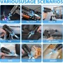 XUNIVERS Soplador de Aire para pc,3 Velocidades 10000 U/min Compressed Air Duster con Luz LED,USB Recargable Plumero Electrico