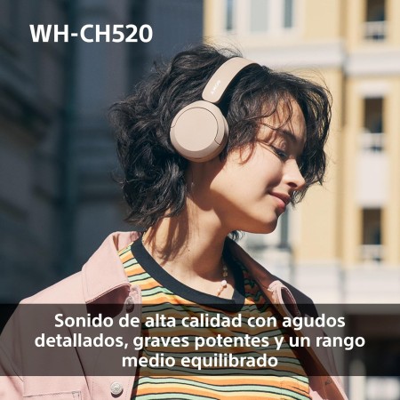 SONY Auriculares de Diadema inalámbricos Bluetooth WH-CH520, Sonido, diseño Ligero, 50 h de batería, Carga rápida, Ecualizador,