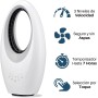 Max Star Ventilador sin Aspas con Mando a Distancia 3 Velocidades Purificador de Aire Oscilante Temporizador Luces LED