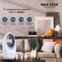 Max Star Ventilador sin Aspas con Mando a Distancia 3 Velocidades Purificador de Aire Oscilante Temporizador Luces LED