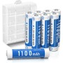 1100mAh AAA Ni-MH Pilas Recargables de 1,2V para los Equipos Domésticos con Estuches de Almacenamiento (8 Piezas)