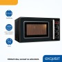 Exquisit® Microondas Retro, 20L, 700W, 5 Niveles de Potencia, Grill 1000W, Color Crema, Funciones Microondas-Grill,