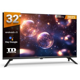 TD Systems - Smart TV 32 Pulgadas HDR sin Marcos, Android 11, Google Assistant, Control por Voz, televisión TDT 2025. Televisor