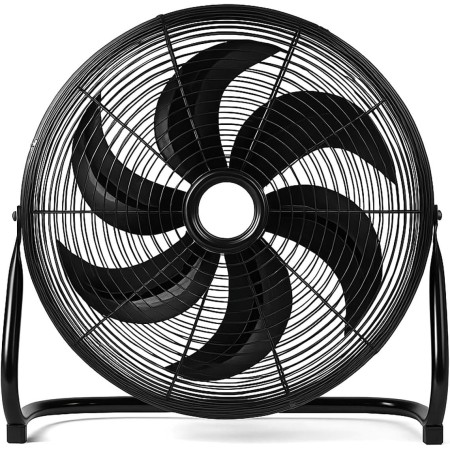 TIENDA EURASIA – Ventilador | de Suelo | 6 Aspas de Metal | Color Negro | 100W | Ø 51 cm | Base 17 cm | 54 cm de Alto | 3