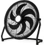 TIENDA EURASIA – Ventilador | de Suelo | 6 Aspas de Metal | Color Negro | 100W | Ø 51 cm | Base 17 cm | 54 cm de Alto | 3