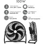 TIENDA EURASIA – Ventilador | de Suelo | 6 Aspas de Metal | Color Negro | 100W | Ø 51 cm | Base 17 cm | 54 cm de Alto | 3