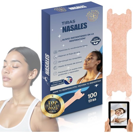 100 PCS - Tiras Nasales Antironquidos para Dormir. Anti Ronquidos Nariz, Antirronquidos Para una Mejor Respiración al Dormir.