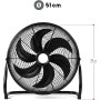 TIENDA EURASIA – Ventilador | de Suelo | 6 Aspas de Metal | Color Negro | 100W | Ø 51 cm | Base 17 cm | 54 cm de Alto | 3