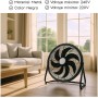 TIENDA EURASIA – Ventilador | de Suelo | 6 Aspas de Metal | Color Negro | 100W | Ø 51 cm | Base 17 cm | 54 cm de Alto | 3