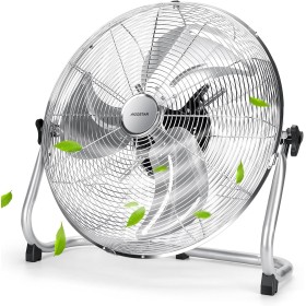 Aigostar Ventilador Industrial, 3 Aspas Metálicas de 18", Ventilador suelo, 3 Velocidades, Ajustable 135º, Potente 100 W, Diseño