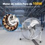 Aigostar Ventilador Industrial, 3 Aspas Metálicas de 18", Ventilador suelo, 3 Velocidades, Ajustable 135º, Potente 100 W, Diseño