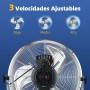 Aigostar Ventilador Industrial, 3 Aspas Metálicas de 18", Ventilador suelo, 3 Velocidades, Ajustable 135º, Potente 100 W, Diseño