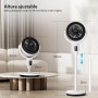 Aigostar Ventilador de Pie Silencioso 23dB con Mando, Motor DC, 24W Circulador Ventiladores Bajo Consumo, Oscilación 135°+85°, 9