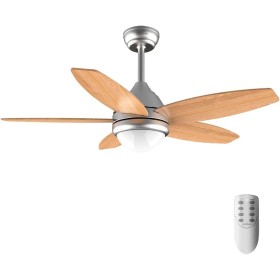 Cecotec Ventilador de Techo con Luz EnergySilence Aero 495. 55 W, Diámetro 42” con 5 Aspas Reversibles, Luz LED, Mando a