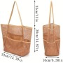 Paquete de playa femenino, bolso interior grande de la red de viaje de verano, bolso de hombro único tejido a prueba de arena