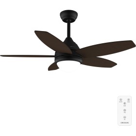 Cecotec Ventilador de Techo con Luz EnergySilence Aero 4200 Black&DarkWood. 53W, Diámetro 42”, Luz LED de 15W en 3 Tonos, Mando