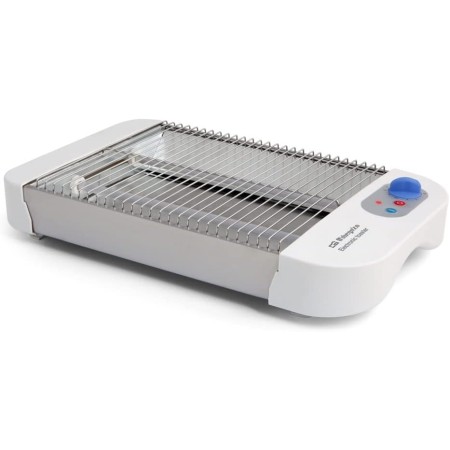 Orbegozo TO 1010, Sartén tostadora, horizontal, 600 W, 2 barras de cuarzo, 6 niveles de tostado, temporizador, rejilla acero