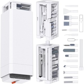 VICHYIE Kit Limpieza Teclado 32 en 1, Limpieza para iPhone, Kit Limpieza Multifuncional con Cepillo para AirPods, Auriculares,