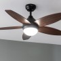 Cecotec Ventilador de Techo con Luz EnergySilence Aero 4200 Black&LightWood. 53W, Diámetro 42”, Luz LED de 15W en 3 Tonos, Mando