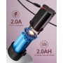Taladro Atornillador 12V, Rosado Destornillador Electrico Batería, Baterías Litio 2.0Ah, 2 Velocidades, 18+1 Ajuste de Par, LED