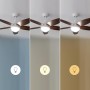 Cecotec Ventilador de Techo con Luz EnergySilence Aero 4200 GoldDarkWood. 53W, Diámetro 42”, Luz LED de 15W en 3 Tonos, Mando a