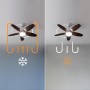 Cecotec Ventilador de Techo con Luz EnergySilence Aero 4200 GoldDarkWood. 53W, Diámetro 42”, Luz LED de 15W en 3 Tonos, Mando a