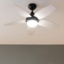 Cecotec Ventilador de Techo con Luz EnergySilence Aero 4200 GoldDarkWood. 53W, Diámetro 42”, Luz LED de 15W en 3 Tonos, Mando a