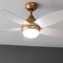 Cecotec Ventilador de Techo con Luz EnergySilence Aero 4200 GoldDarkWood. 53W, Diámetro 42”, Luz LED de 15W en 3 Tonos, Mando a