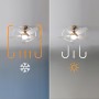 Cecotec Ventilador de Techo con Luz EnergySilence Aero 4200 GoldDarkWood. 53W, Diámetro 42”, Luz LED de 15W en 3 Tonos, Mando a