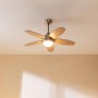 Cecotec Ventilador de Techo con Luz EnergySilence Aero 4200 GoldDarkWood. 53W, Diámetro 42”, Luz LED de 15W en 3 Tonos, Mando a