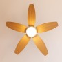 Cecotec Ventilador de Techo con Luz EnergySilence Aero 4200 GoldDarkWood. 53W, Diámetro 42”, Luz LED de 15W en 3 Tonos, Mando a
