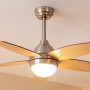 Cecotec Ventilador de Techo con Luz EnergySilence Aero 4200 GoldDarkWood. 53W, Diámetro 42”, Luz LED de 15W en 3 Tonos, Mando a