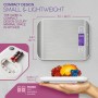 PORTENTUM - Peso de Cocina con Pantalla LCD, Acero Inoxidable, Balanza cocina precisa de 1 gramo a 5 kg/11 lbs