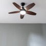 Cecotec Ventilador de Techo con Luz EnergySilence Aero 4200 GoldLightWood. 53W, Diámetro 42”, Luz LED de 15W en 3 Tonos, Mando a
