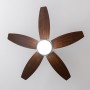 Cecotec Ventilador de Techo con Luz EnergySilence Aero 4200 GoldLightWood. 53W, Diámetro 42”, Luz LED de 15W en 3 Tonos, Mando a