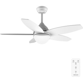 Cecotec Ventilador de Techo con Luz EnergySilence Aero 4200 LightWood. 53W, Diámetro 42”, Luz LED de 15W en 3 Tonos, Mando a