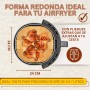 200/220 Piezas Papel Freidora Aire de 20-24cm BPA Free | Accesorios Air Fryer en Formato Cuadrado y Plano | Compatible para 5-7