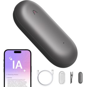 Grabadora de Voz con IA PLAUD NotePin, Control por App para Tomar Notas, transcripción y Resumen con IA, soporta 112 Idiomas, 64