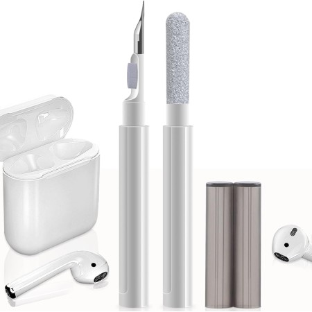 Electight Kit de Limpieza Multifunción, Limpiador de Auriculares Bluetooth con Cepillo Suave, Carga de Auriculares, Micrófono