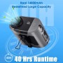 POPERFUN Ventilador Portatil 14800 mAh 40 H, Recargable Ventilador de Cintura 5 Velocidades 16000RPM, Luz LED Fans de Cuello