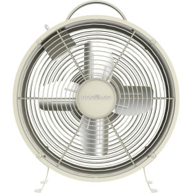 Cecotec Ventilador de Sobremesa EnergySilence 400 RetroDesk Beige. 25W de Potencia, 8 Pulgadas, 4 Aspas aerodinámicas, Diseño
