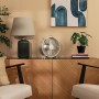 Cecotec Ventilador de Sobremesa EnergySilence 400 RetroDesk Beige. 25W de Potencia, 8 Pulgadas, 4 Aspas aerodinámicas, Diseño