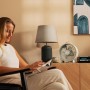 Cecotec Ventilador de Sobremesa EnergySilence 400 RetroDesk Beige. 25W de Potencia, 8 Pulgadas, 4 Aspas aerodinámicas, Diseño