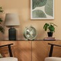 Cecotec Ventilador de Sobremesa EnergySilence 400 RetroDesk Beige. 25W de Potencia, 8 Pulgadas, 4 Aspas aerodinámicas, Diseño