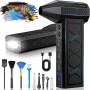 Soplador de Polvo Eléctrico,Potente 4 Velocidades 180000 RPM,2025 Aire Comprimido Limpieza PC con Luz Auxiliar LED