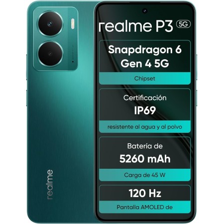 realme 12+ 5G Smartphone 8+256 GB con NFC, Doble Tarjeta SIM, Chipset Dimensity 7050 5G, Pantalla AMOLED hasta 120 Hz, Smart
