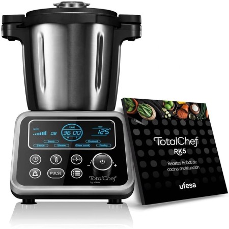 Ufesa TotalChef RK7 Robot de Cocina Inteligente Multifunción, WIFI, 30 Funciones, 4.5L, Pantalla Táctil de 7 Pulgadas, Báscula